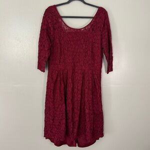 Lane Bryant Maroon Lace Dress